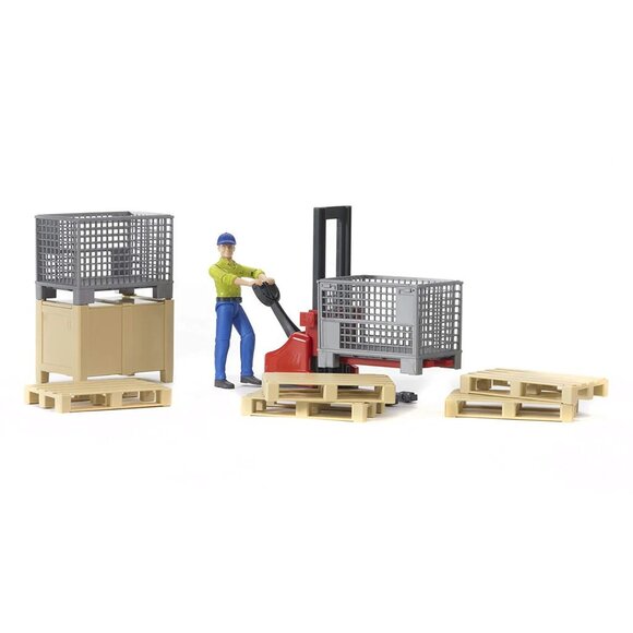 NIB Bruder 62200 bworld Logistics Set with Man Action Figure - Picture 1 of 1